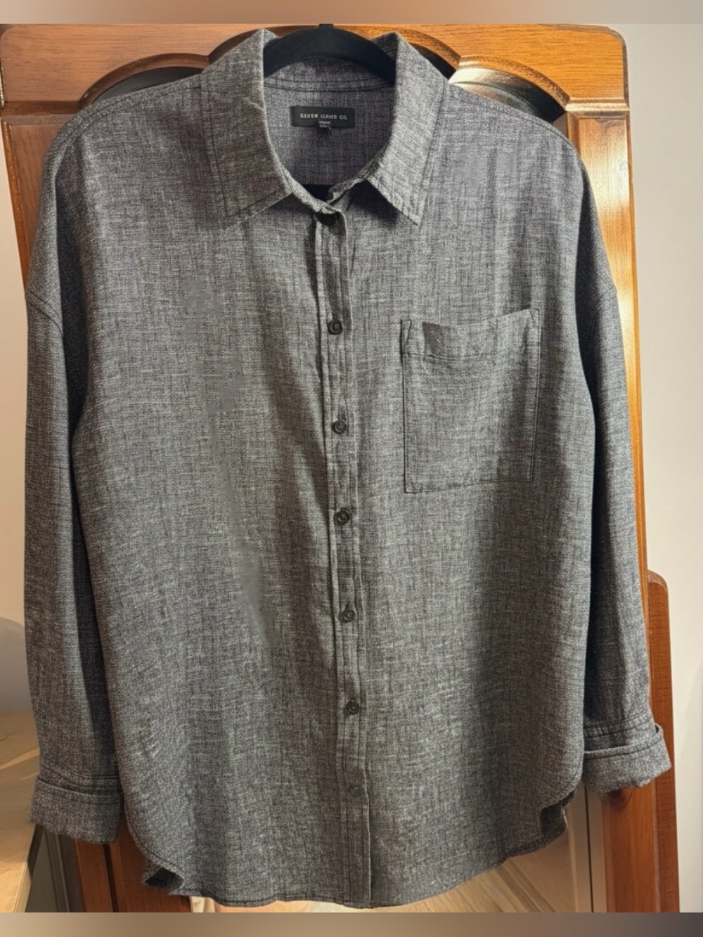 Silver Jeans Women’s Drop Shoulder Button-up Shirt in Charcoal
